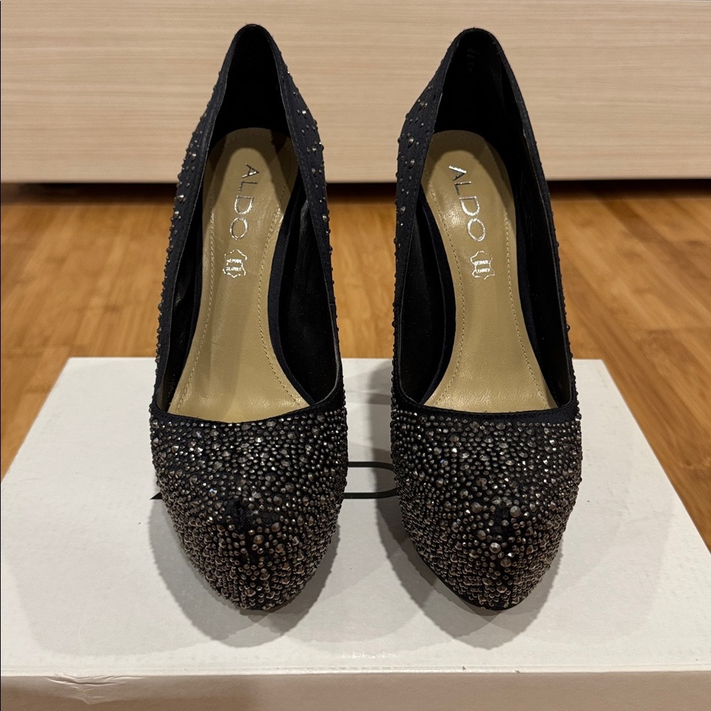 Black Heels with rhinestones